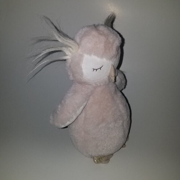 Floral Services Tan/Gray Owl Plush Lovey Sleeping Bird 10" Stuffed Toy Greige - Picture 5 of 9